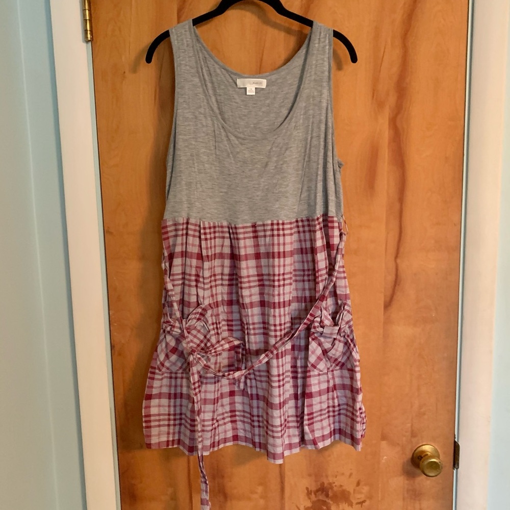 Forever 21_ Gray & Pink Plaid Mini Dress_ Size 1X